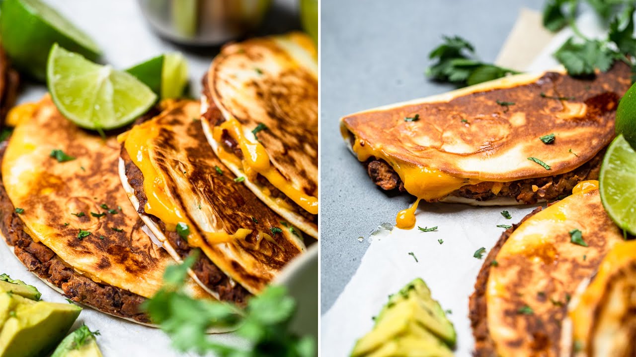 Easy Cheesy Crispy Vegan Black Bean Tacos | Quick Vegan Meal Ideas