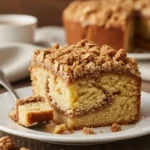 A delicious looking coffee cake recipe with oatmeal streusel.