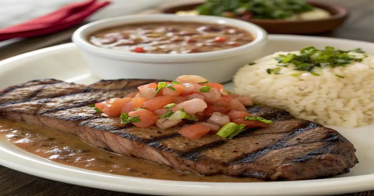 Beef Pepper Rice served on a sizzling hot plate