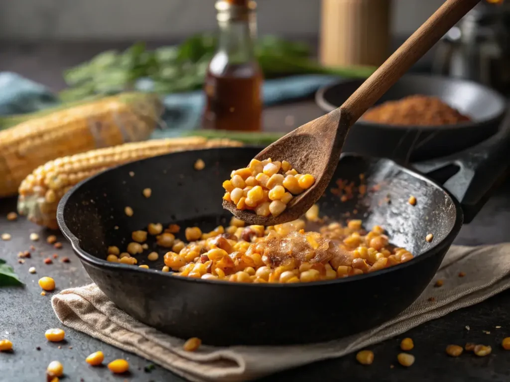 Creamy elote pasta salad with fresh corn and cotija cheese.