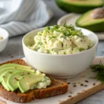 Creamy cottage cheese egg salad with dill.