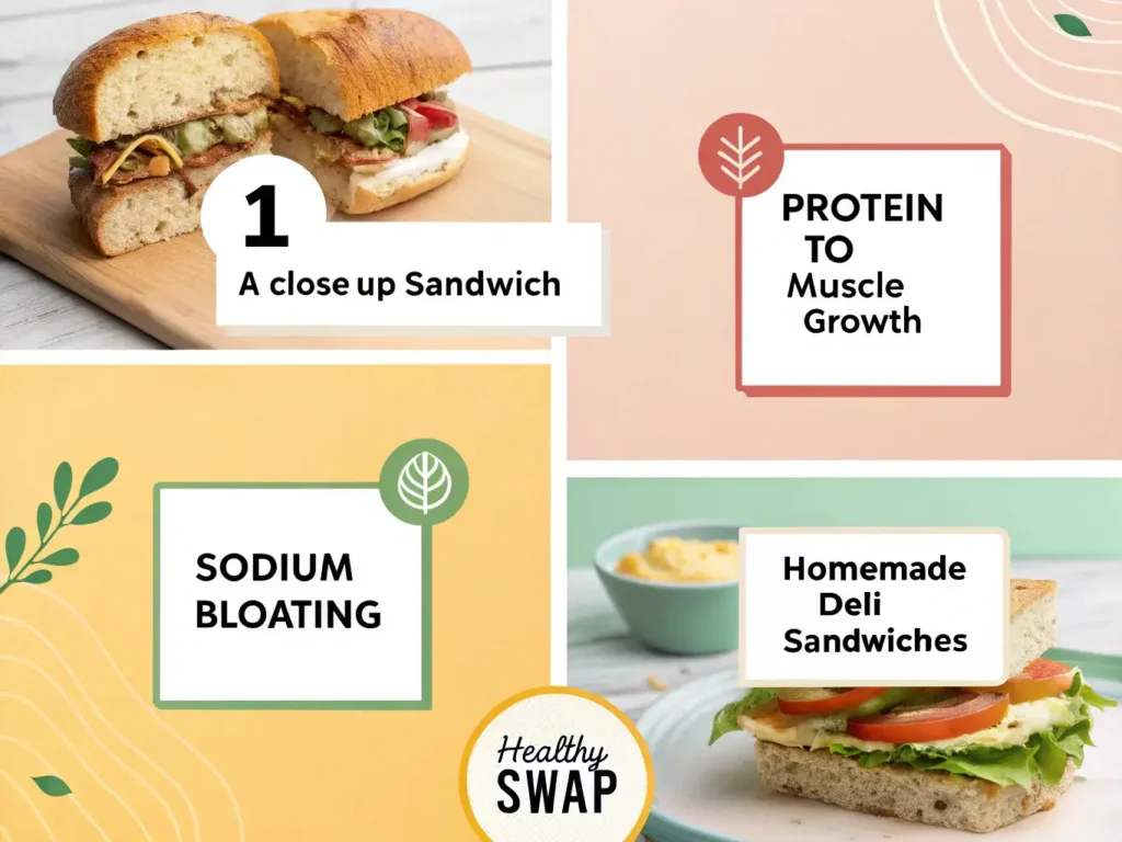 How Does a Roast Beef Sandwich Affect? 8 A top-down view of a roast beef sandwich, prepared with whole wheat bread, lean roast beef, fresh lettuce, and ripe tomatoes. This sandwich embodies a balance of protein, carbohydrates, and essential nutrients, perfect for a wholesome meal.
