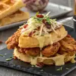 crispy fried chicken and cheddar chive waffle sand 1024x768 1