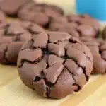Irresistibly Soft Chocolate Fudge Cookies 4 decadent chocolate fudge cookies stacked 2