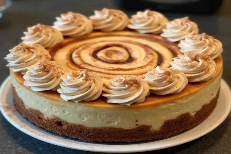 Delicious cinnamon roll cheesecake slice