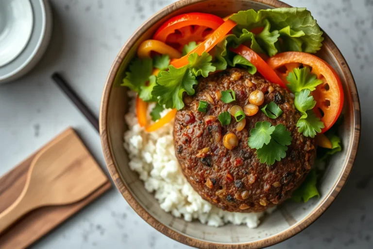 burger bowl with rice