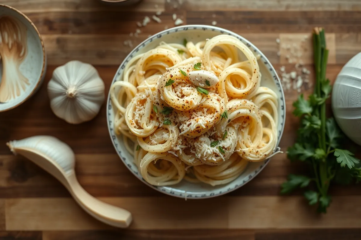 Homemade garlic parmesan seasoning in a glass jar.