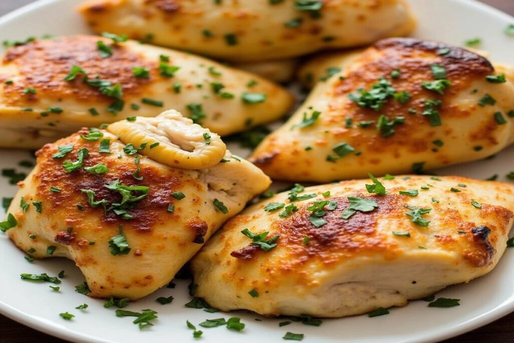 Galena Chicken with lemon sauce on a plate