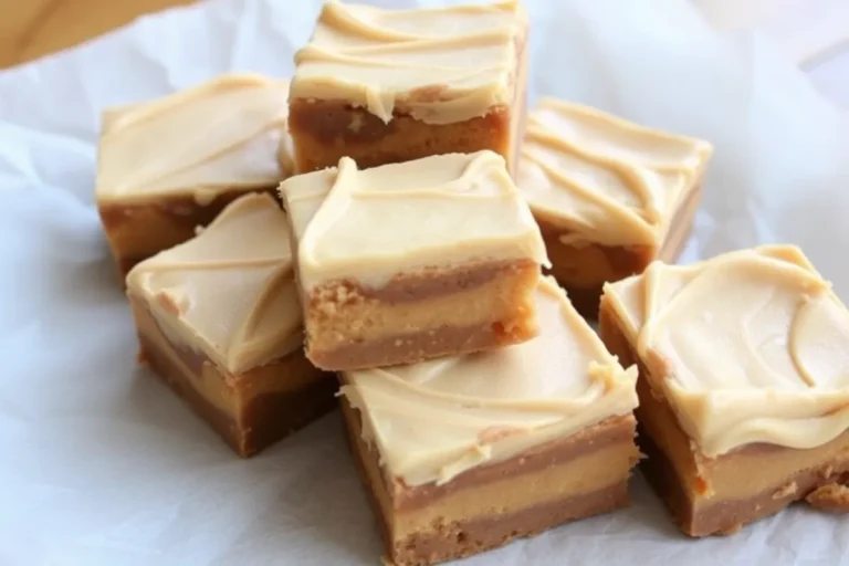 Creamy peanut butter and frosting fudge squares