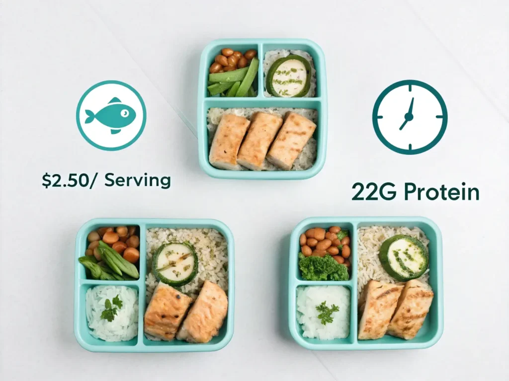 minimalist layout 4 wrap halves in meal container