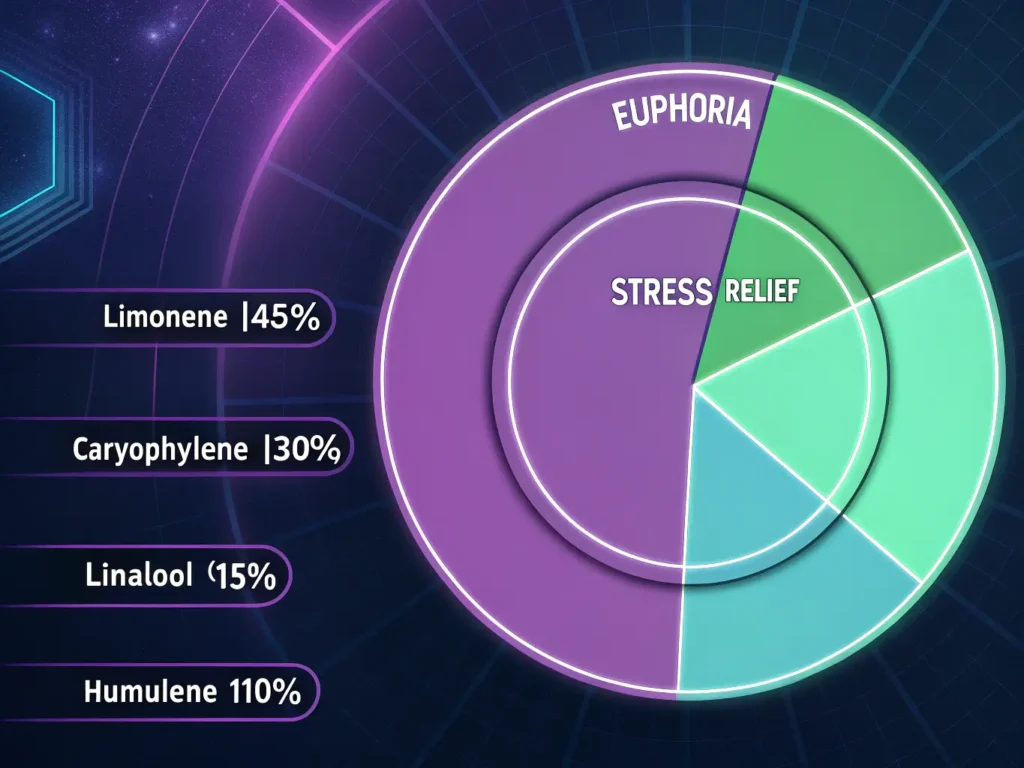 pie chart limonene 45 caryophyllene 30