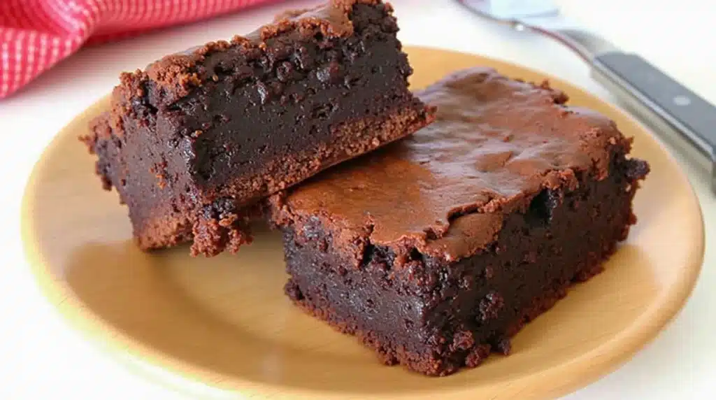 Close up of delicious protein brownies