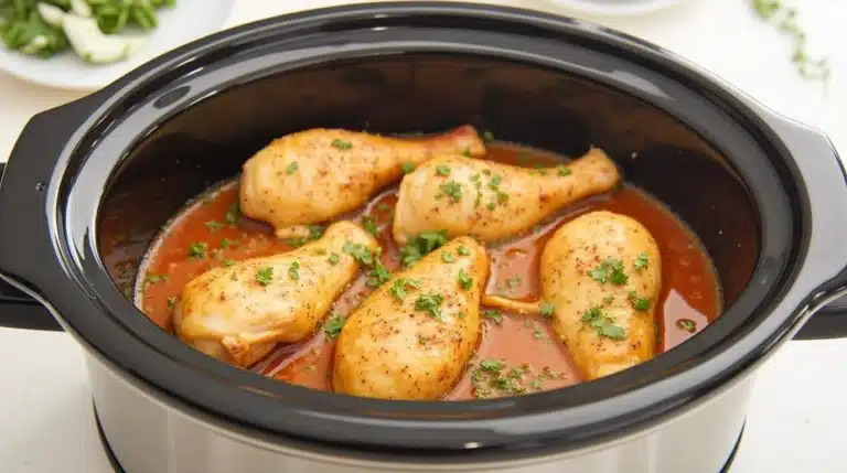 Delicious slow cooker frozen chicken meal ready to serve.