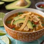 Healthy chicken tortilla soup