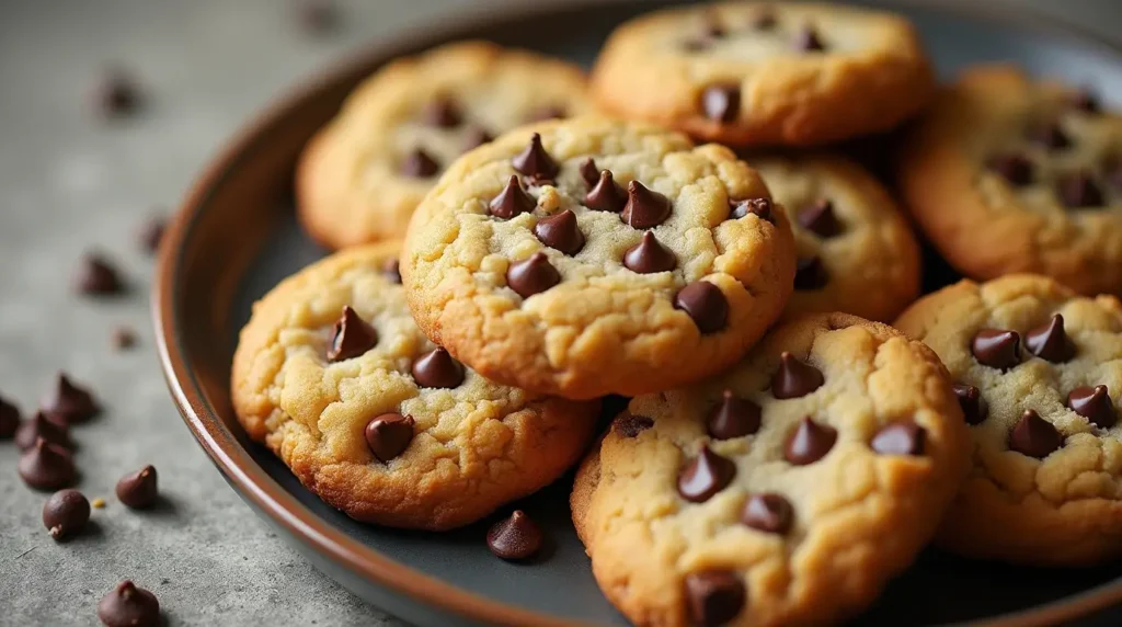 Delicious homemade chocolate chip cheesecake cookies with a creamy filling.