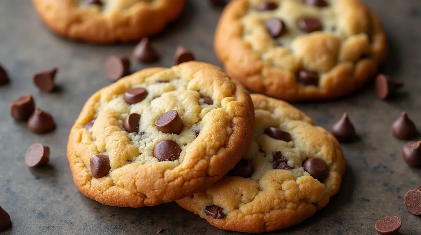 Delicious homemade chocolate chip cheesecake cookies with a creamy filling.