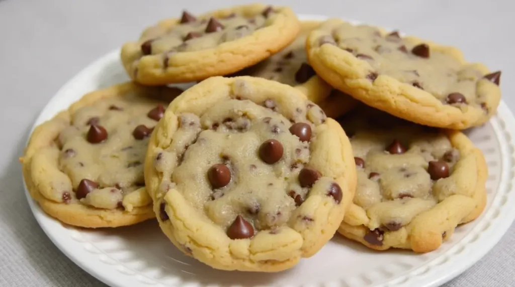 Delicious homemade chocolate chip cheesecake cookies with a creamy filling.