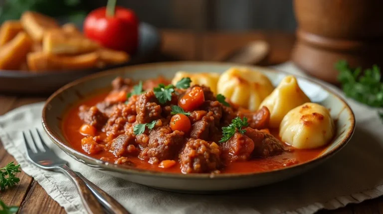 Amazing Czech Goulash: A Flavorful Recipe 4 Hearty bowl of Czech goulash with beef and gravy.