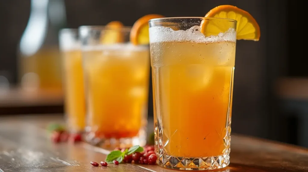 Refreshing ginger beer mocktail in a glass.