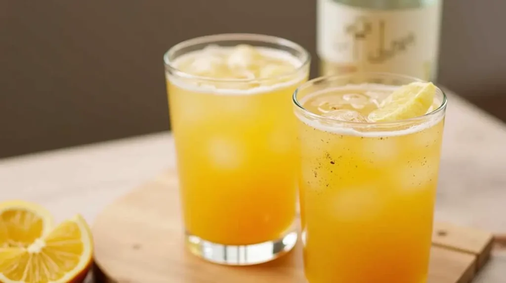 Refreshing ginger beer mocktail in a glass.