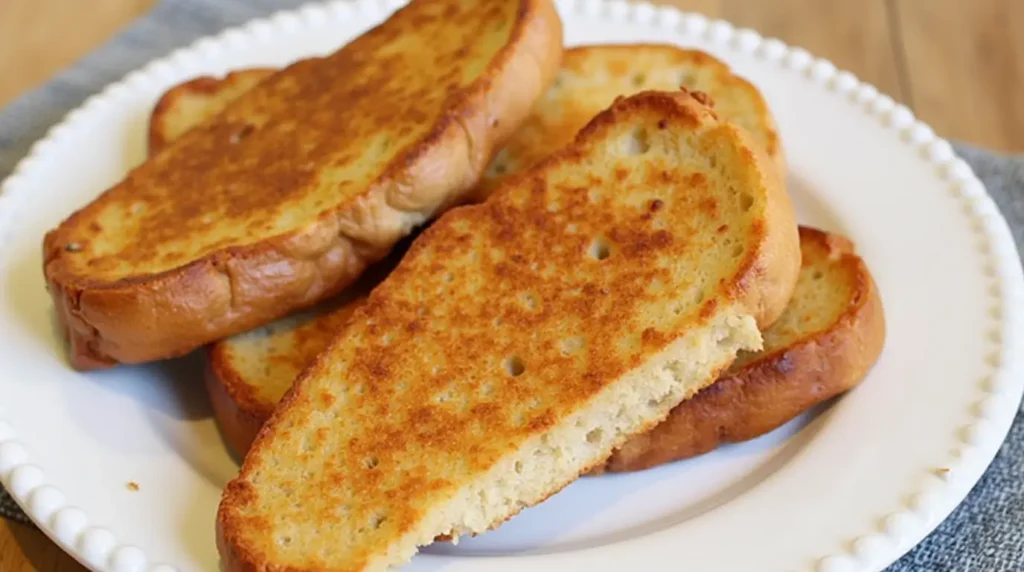 Dairy-free French toast, closeup with toppings.