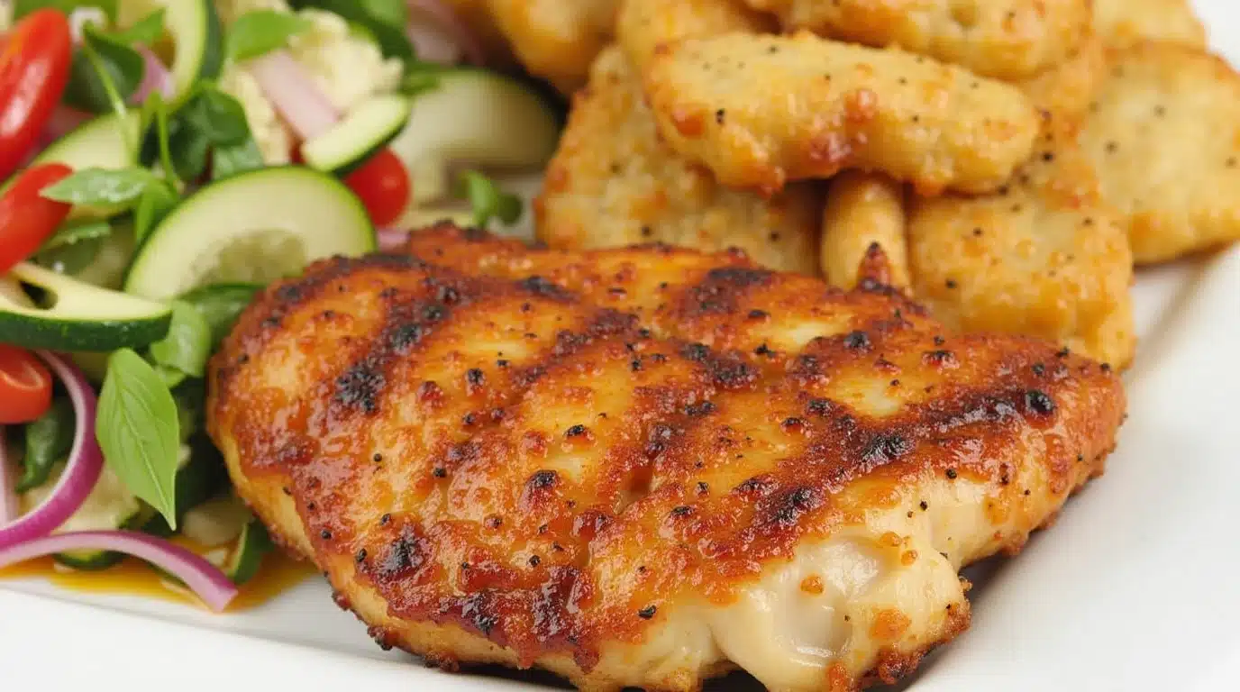 A close-up of tender SweetFire Chicken Breast.