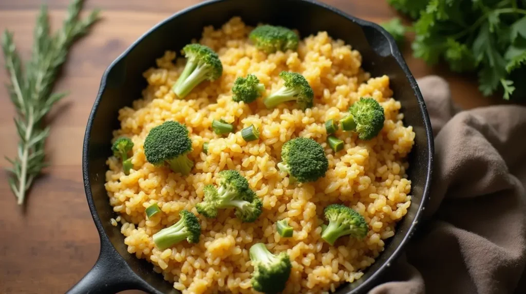 Delicious homemade chicken broccoli rice casserole