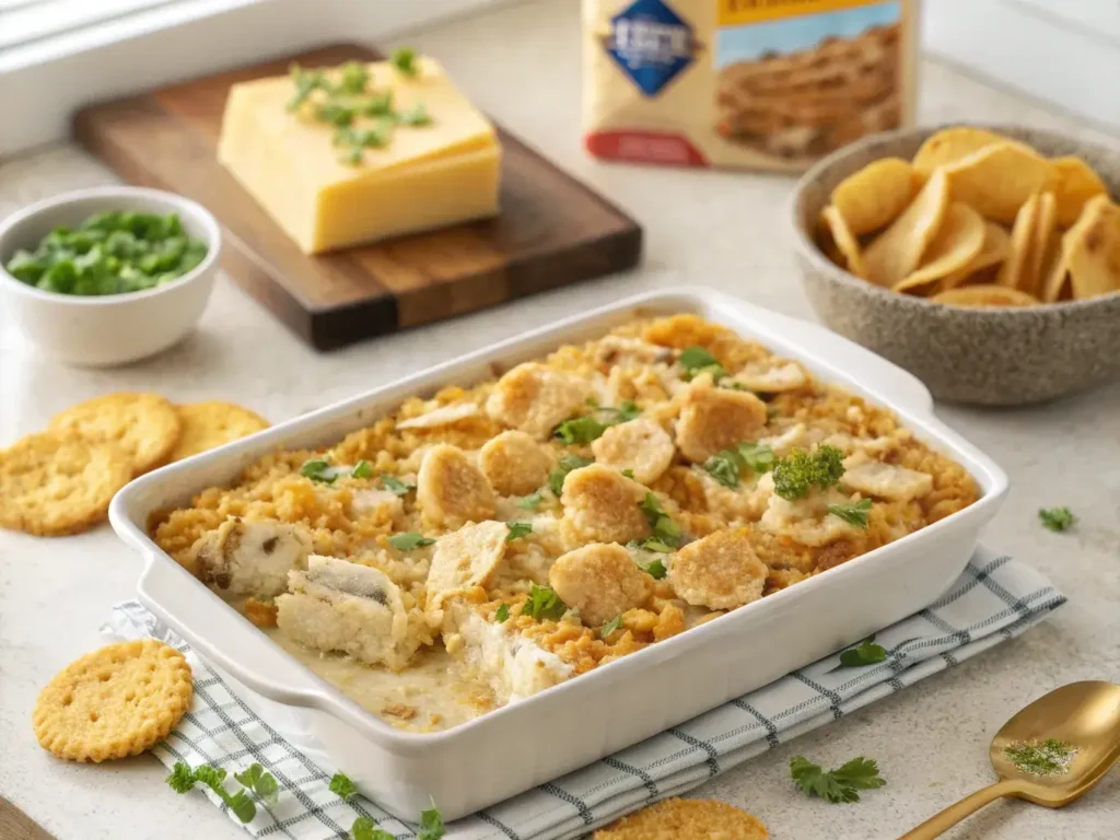 Ritz Cracker Chicken Casserole: Easy Recipe in 3 Simple Steps!