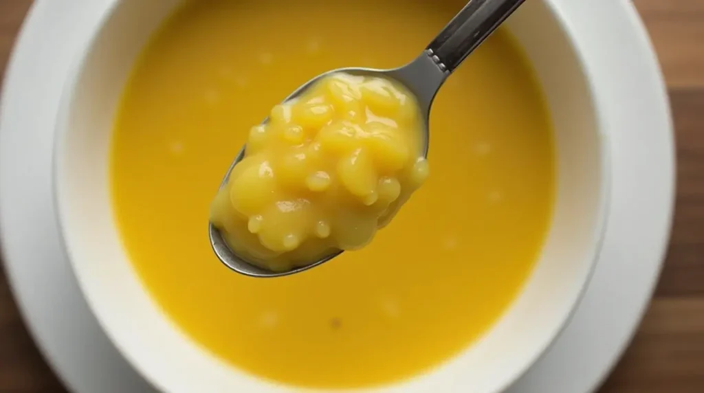 Creamy spaghetti squash soup in a bowl.