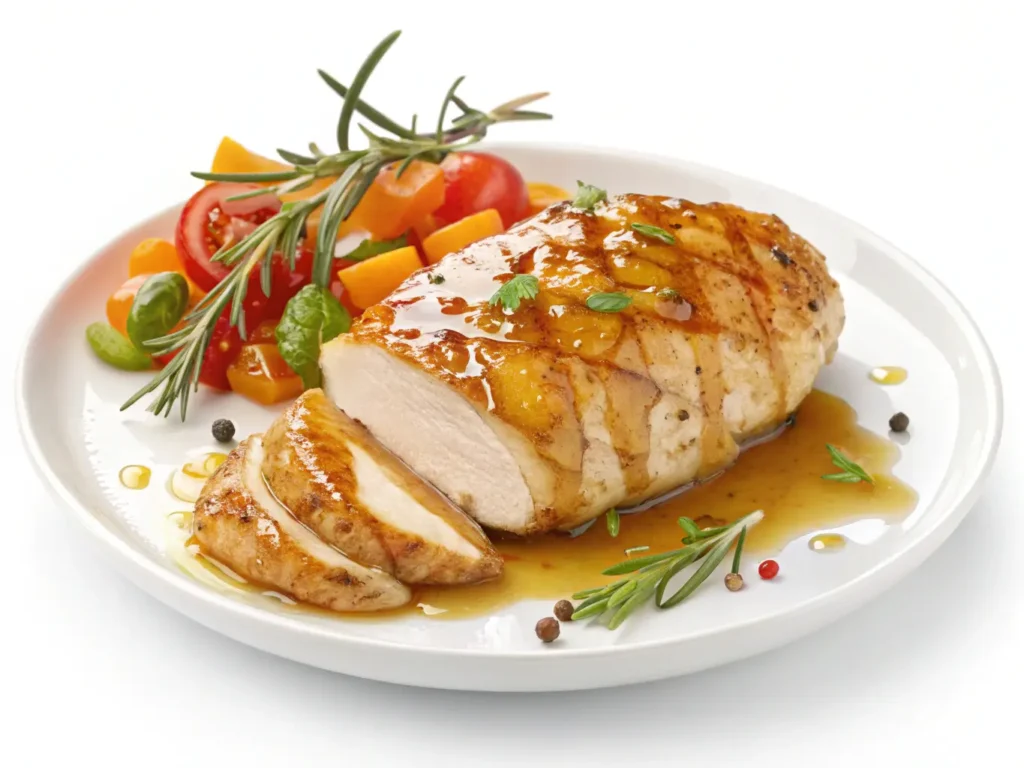 A close-up of tender SweetFire Chicken Breast.