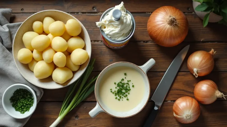 Amazing 4 Ingredient Potato Soup Recipe 4 A bowl of creamy 4 ingredient potato soup ready to serve.