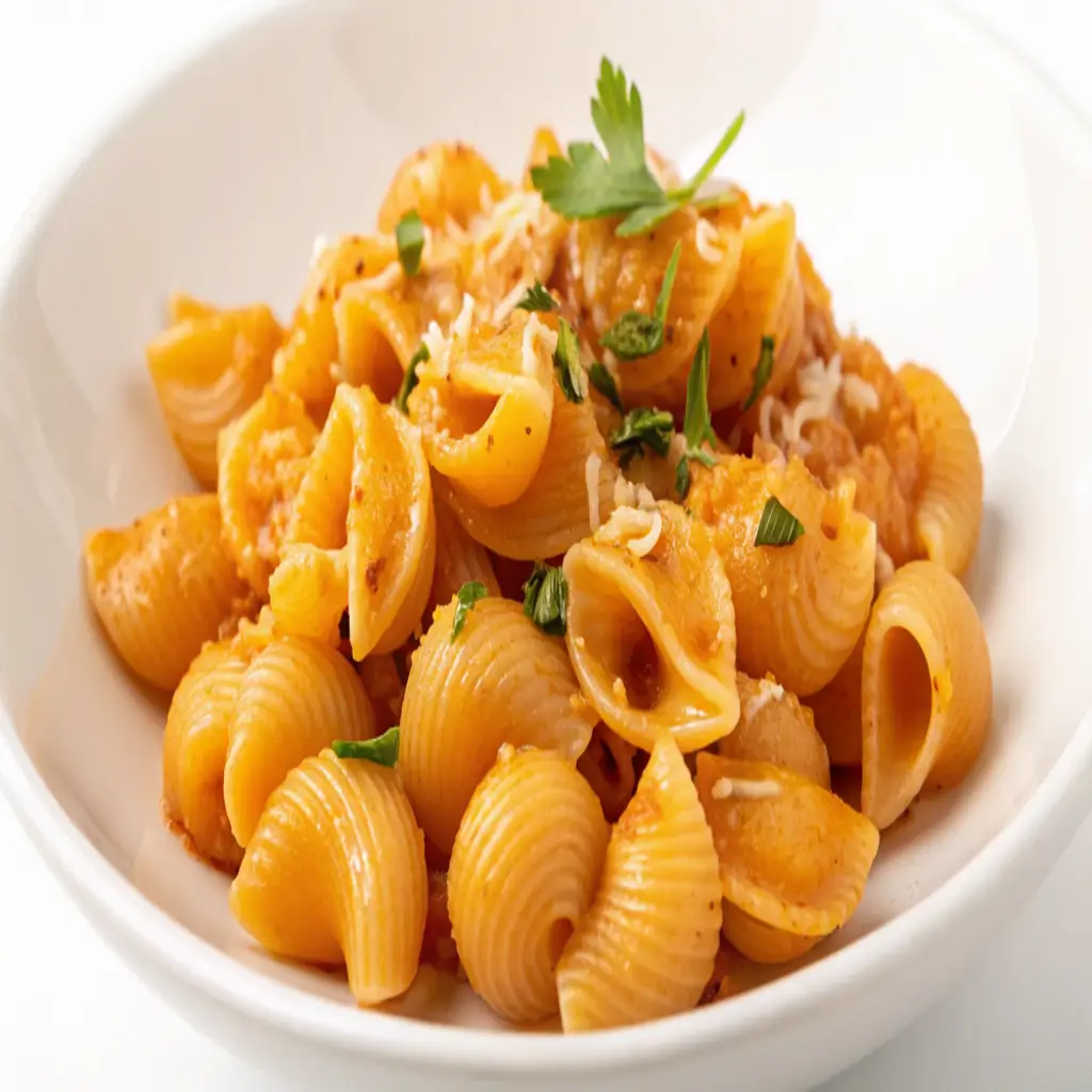 Overcooked lumache pasta in a pot