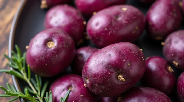 Incredible Health Benefits of Purple Potatoes 1 Close up of purple potatoes