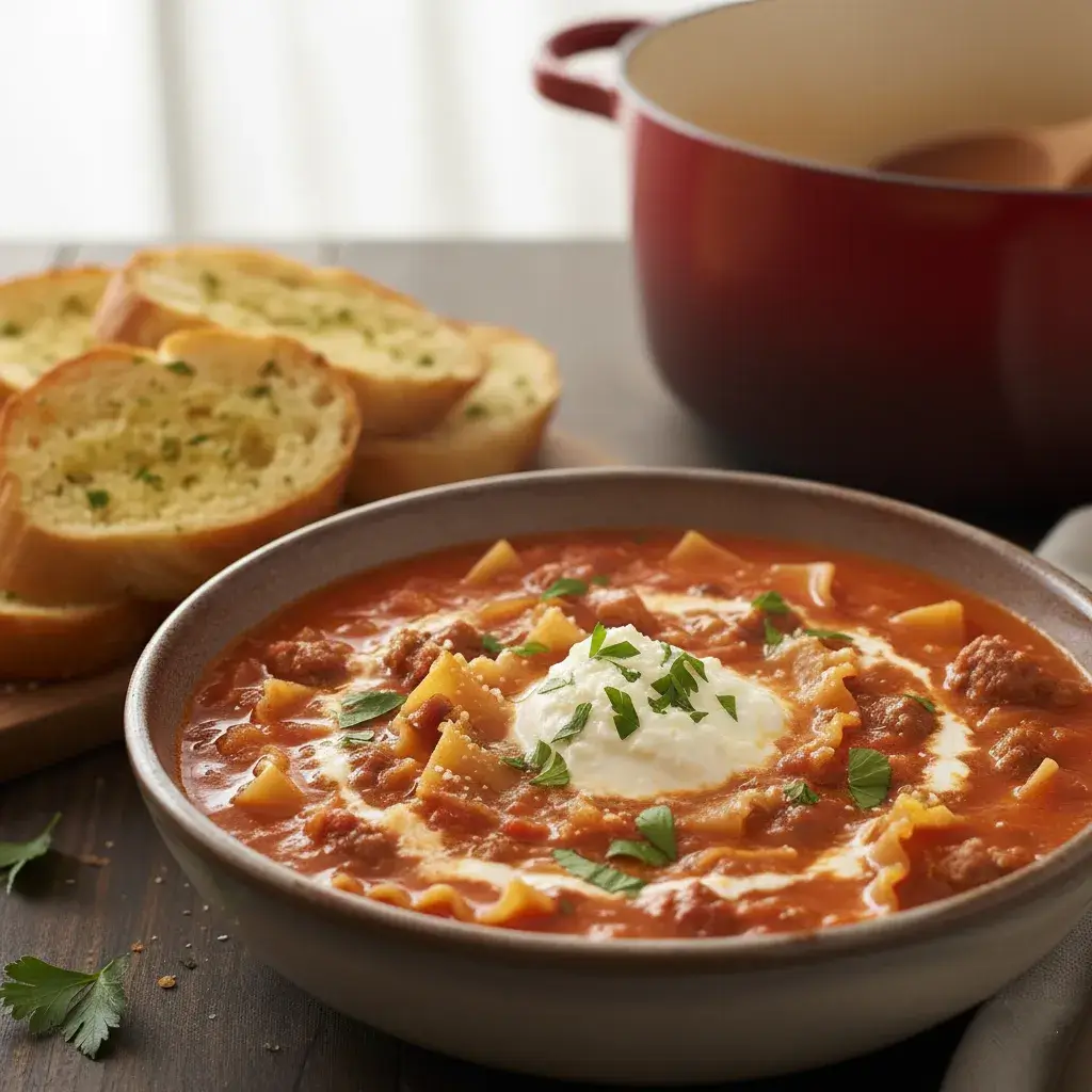 how to serve One-Pot Lasagna Soup