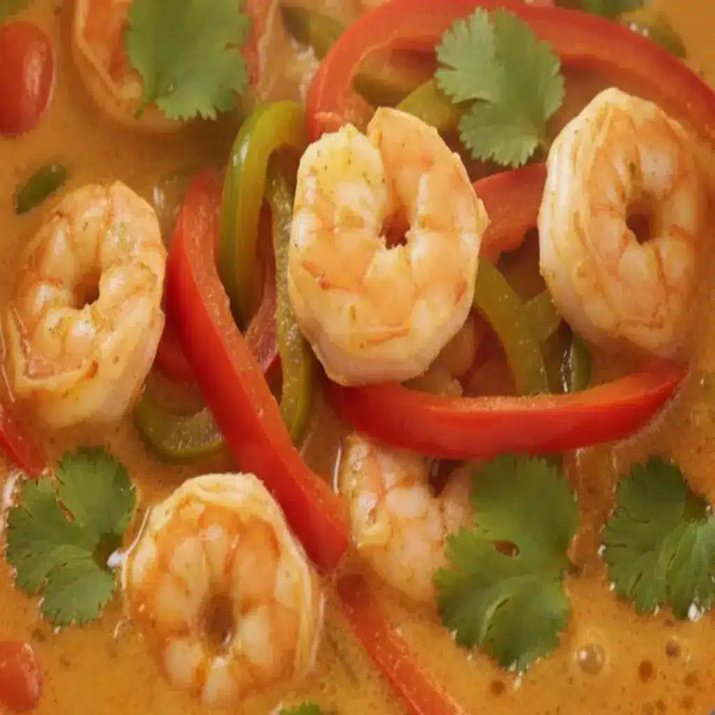 A close-up of a delicious Moqueca de Camarao, Brazilian shrimp stew