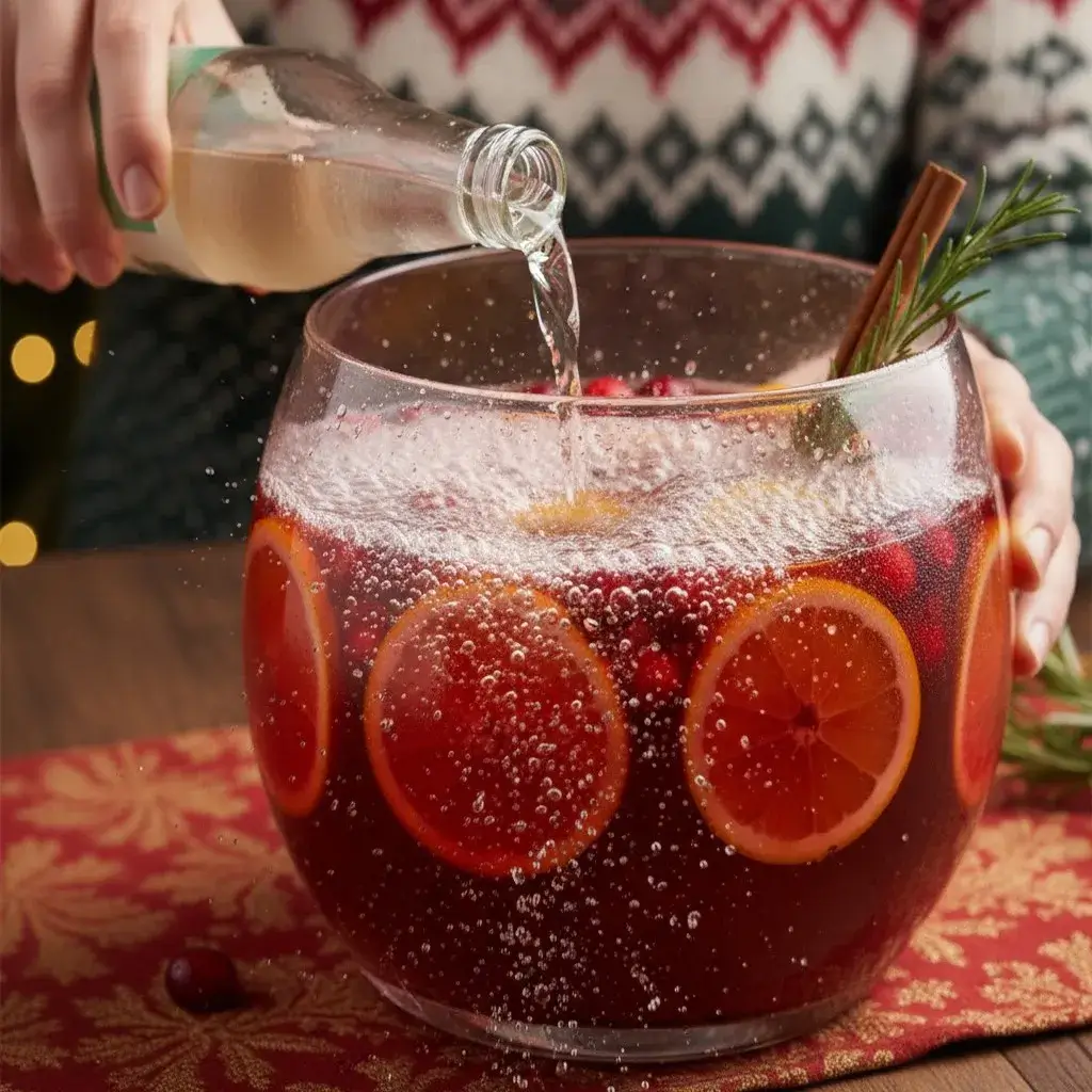 adding ginger ale to non alcoholic christmas punch