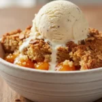 dump-cake-with-apricots-and-almonds-with-ice-cream