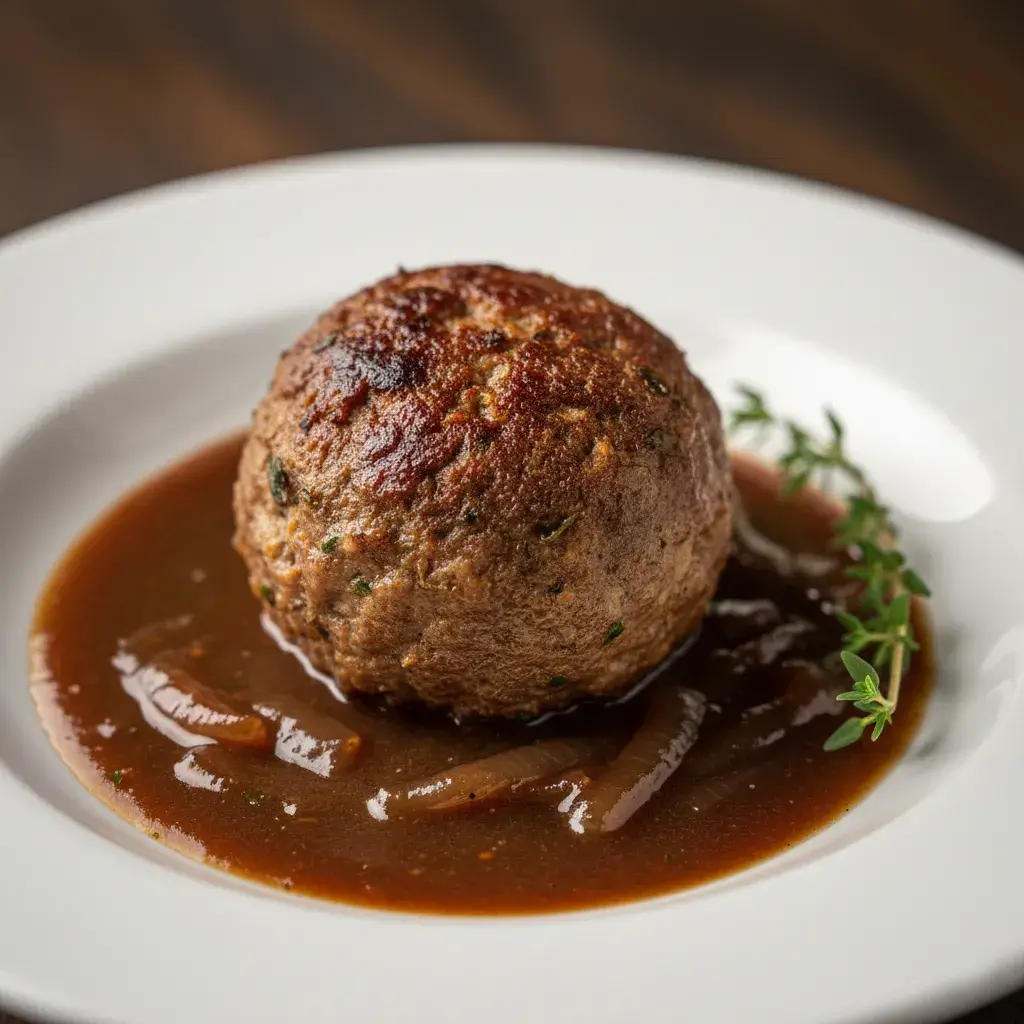 juicy-french-onion-meatball-in-gravy