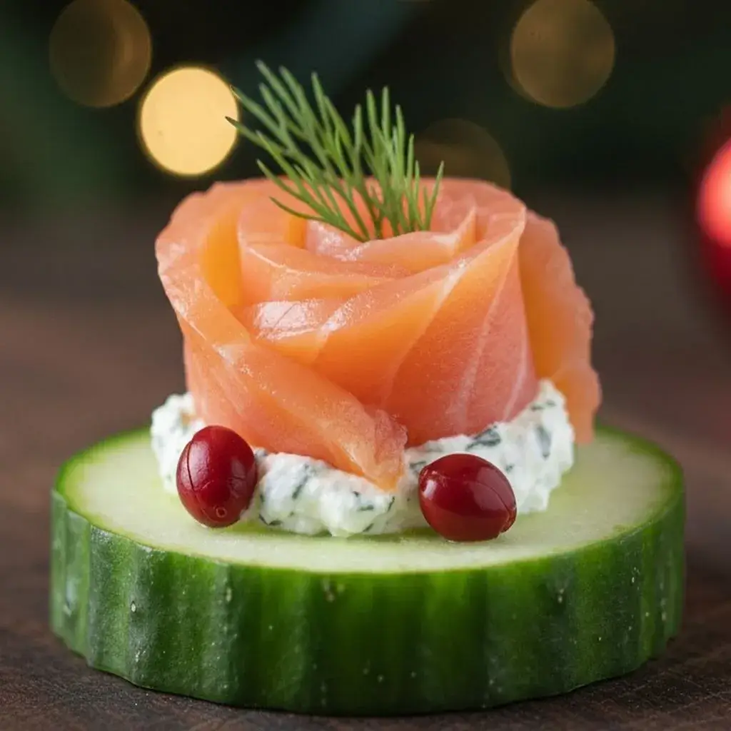 Christmas Appetizer Ideas 7 Smoked Salmon Cucumber Rounds (1)