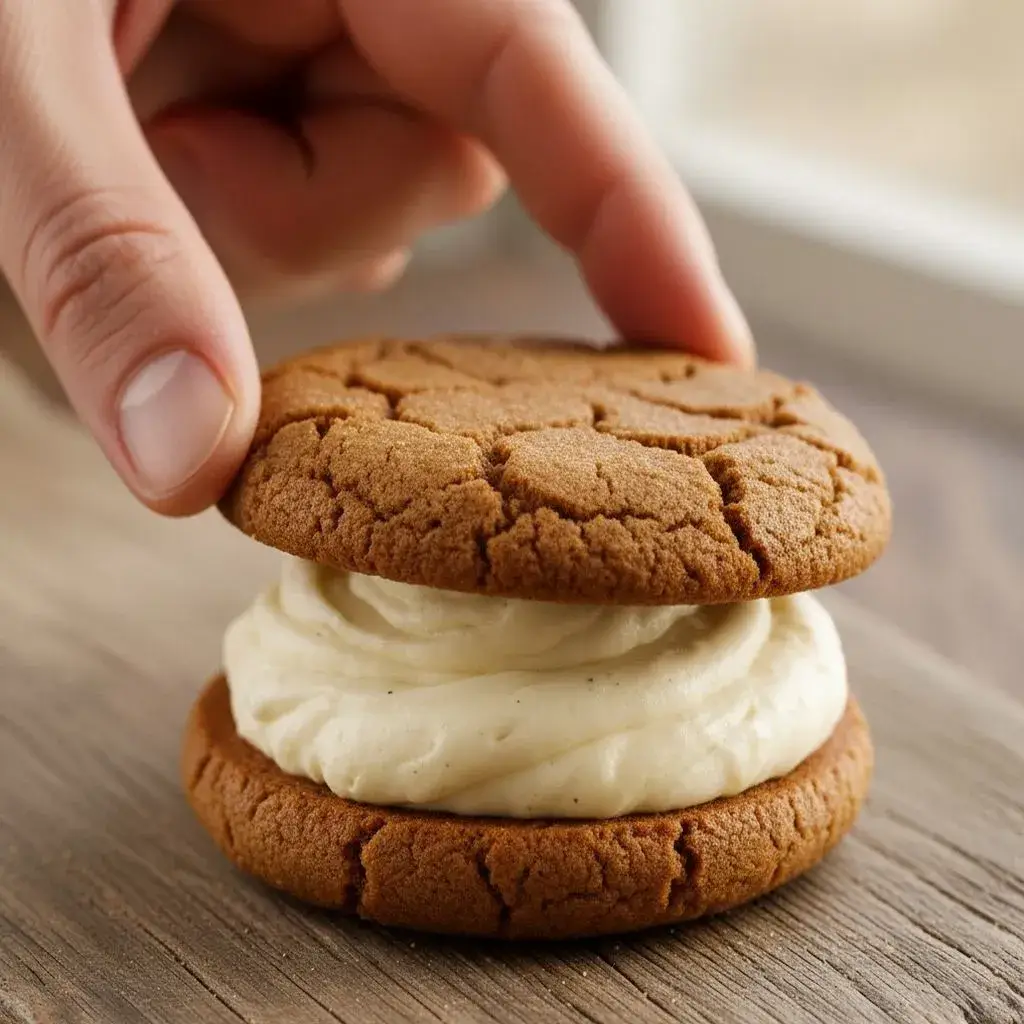 Ginger Molasses Sandwich Cookies with Eggnog Frosting: Your New Holiday Obsession 11 assembling ginger molasses sandwich cookies