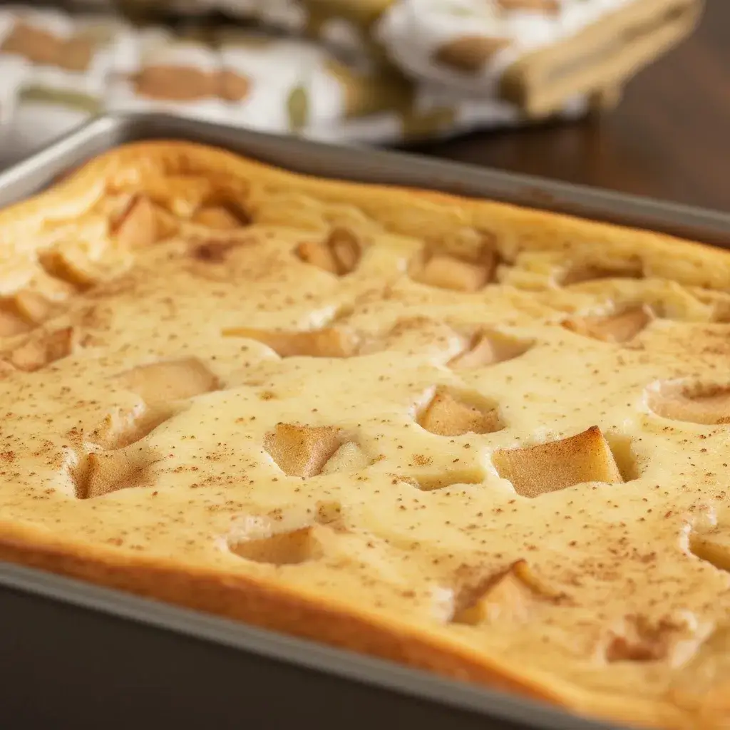 baked caramel apple cheesecake bars in pan