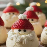 Cheesecake Strawberry Santas: The Easiest, Most Adorable Holiday Treat 7 a platter of adorable cheesecake strawberry santas