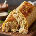 Ooey-Gooey Cheesy Garlic Chicken Wraps
