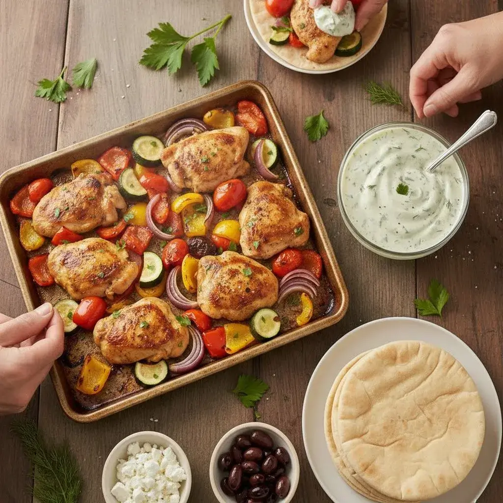 build your own chicken pita station