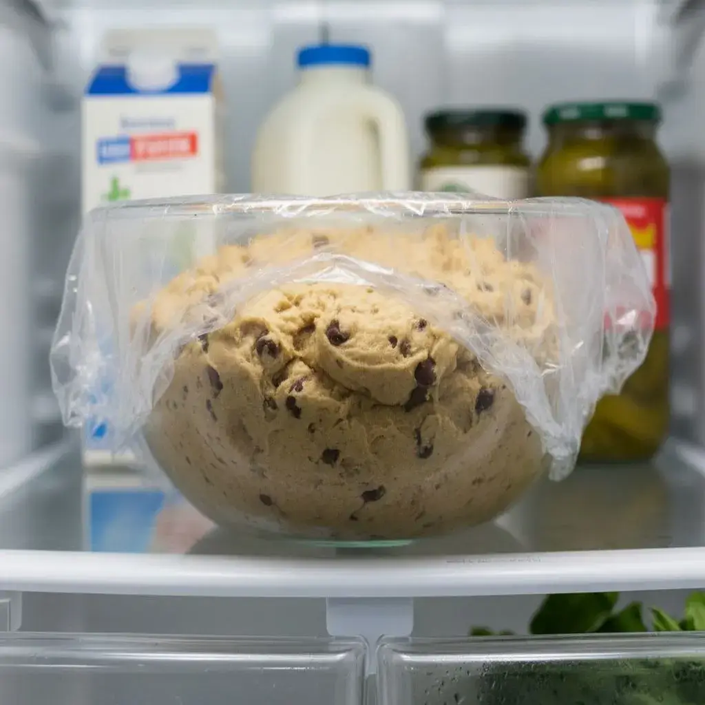 chilling gluten free chocolate chip cookie dough