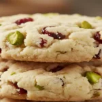 Cranberry Pistachio Shortbread Cookies: The Elegant, No-Chill Holiday Classic 7 a stack of buttery Cranberry Pistachio Shortbread Cookies