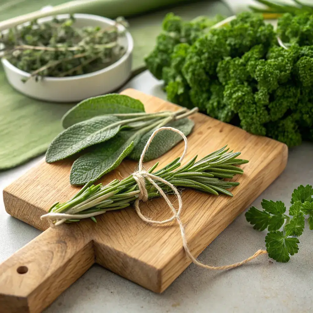 fresh herbs for homemade stuffing recipe