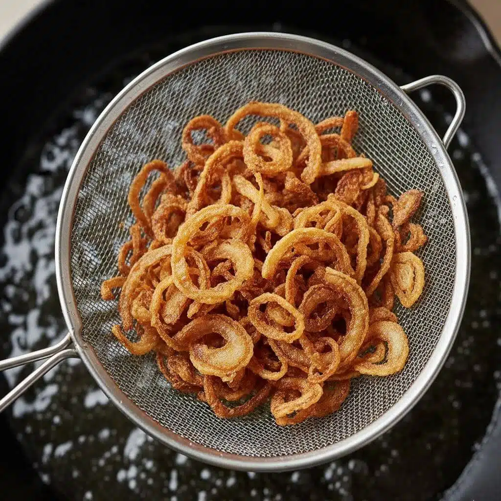 frying crispy shallots for casserole topping