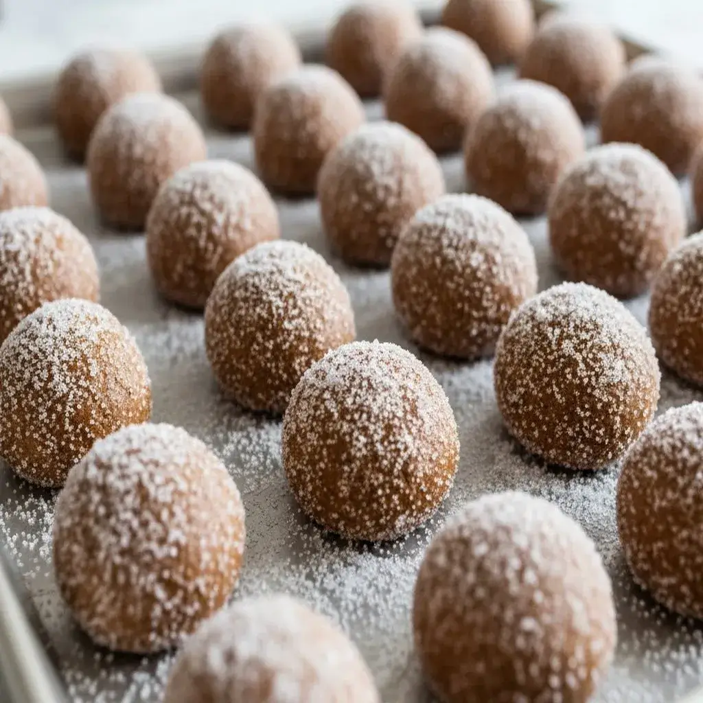 Ginger Molasses Sandwich Cookies with Eggnog Frosting: Your New Holiday Obsession 10 ginger molasses cookie dough balls ready to bake