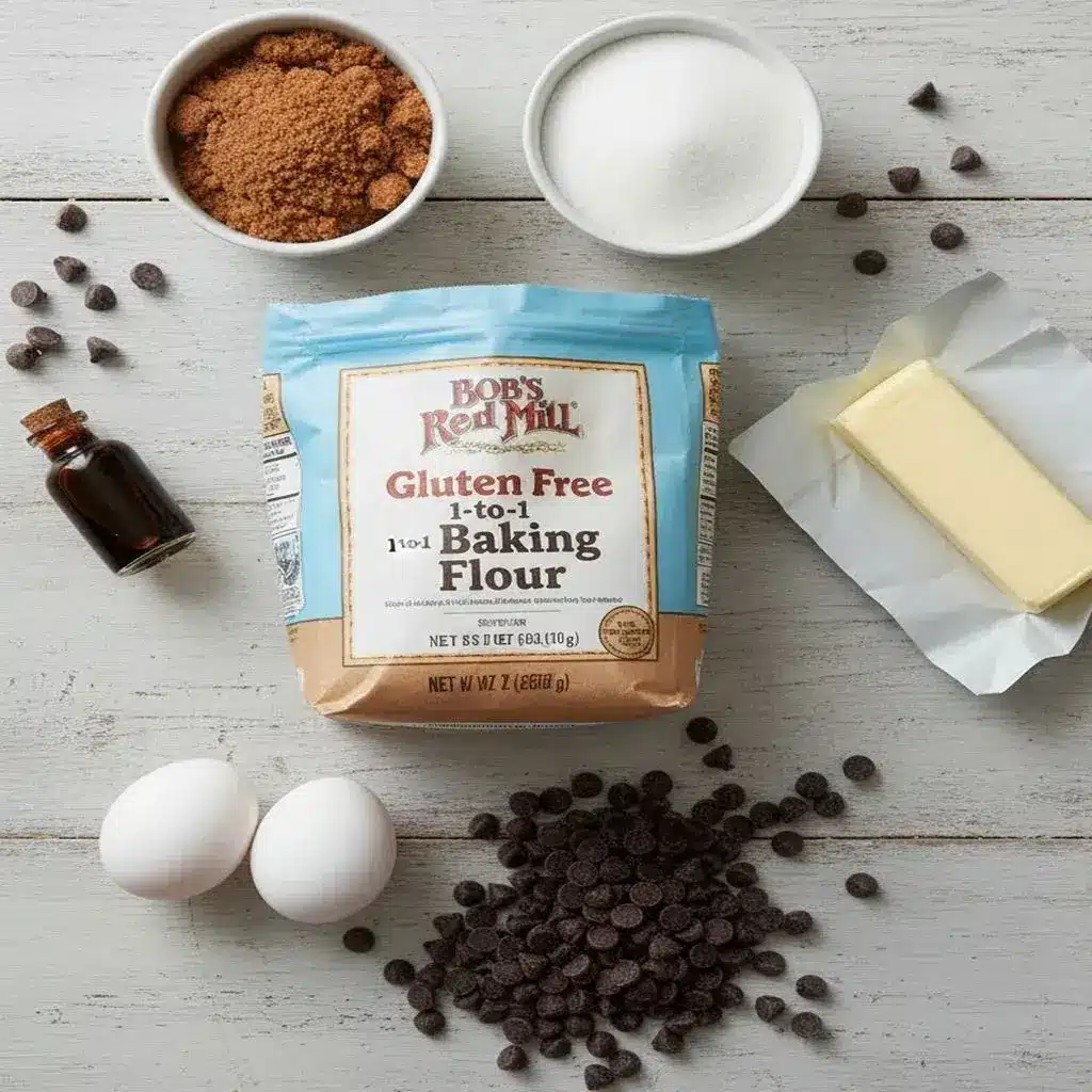 ingredients for gluten free chocolate chip cookies